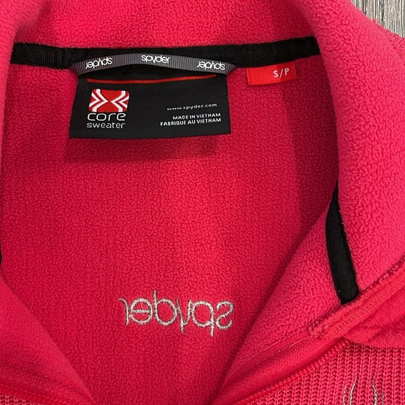 Spyder Core Pink Zip Front Fleece Knit Jacket - Picture 2 of 9